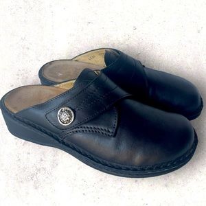 Finn Comfort Stanford Metallic Pewter Mules Slip On Shoes Size 6​